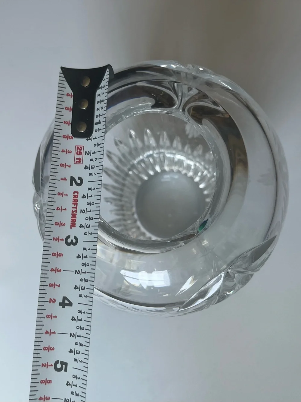 VTG Cut Crystal Rose Bowl Vase 6” Etched Flower Floral Flowers Starburst